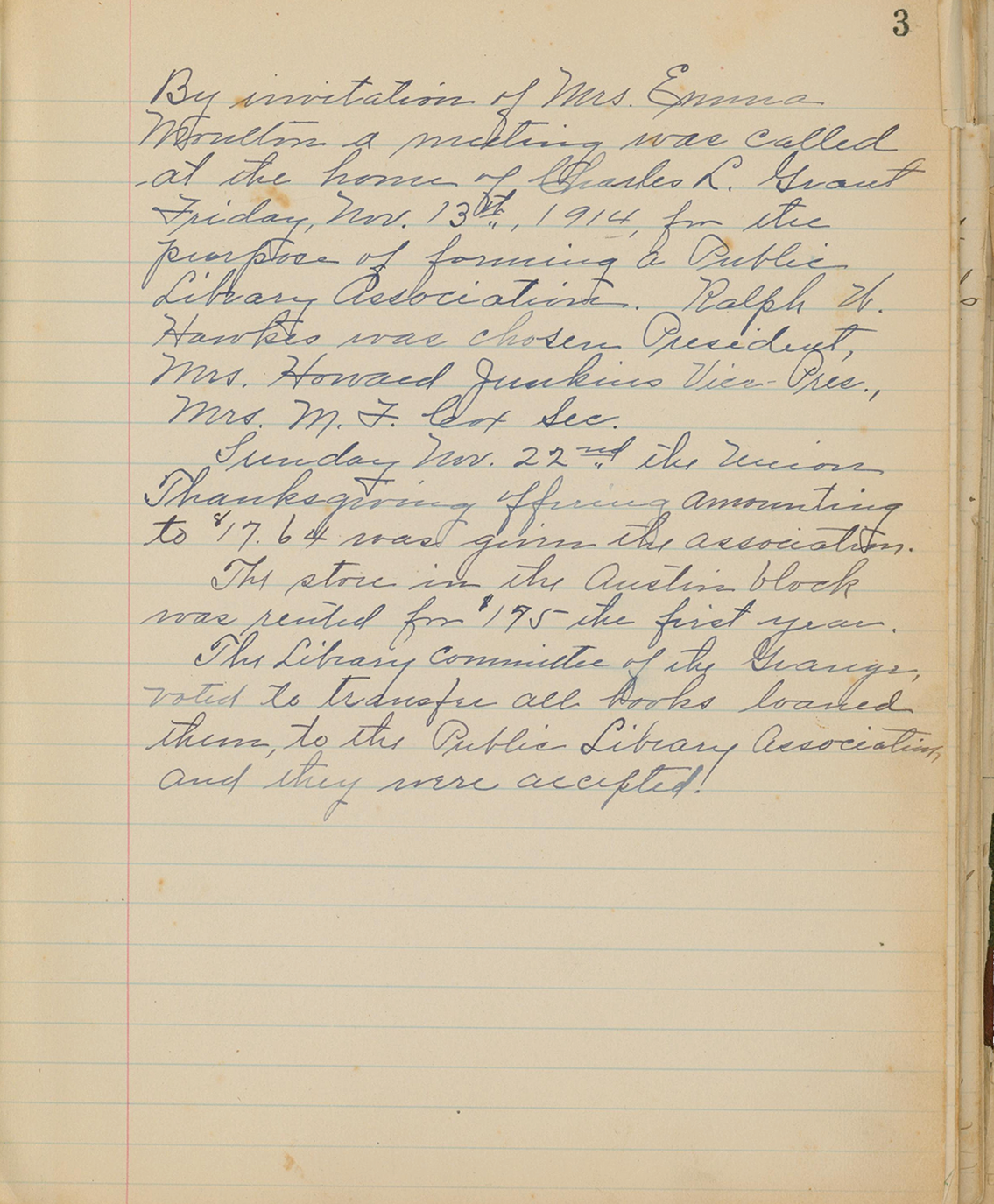 1914 Meeting Notes