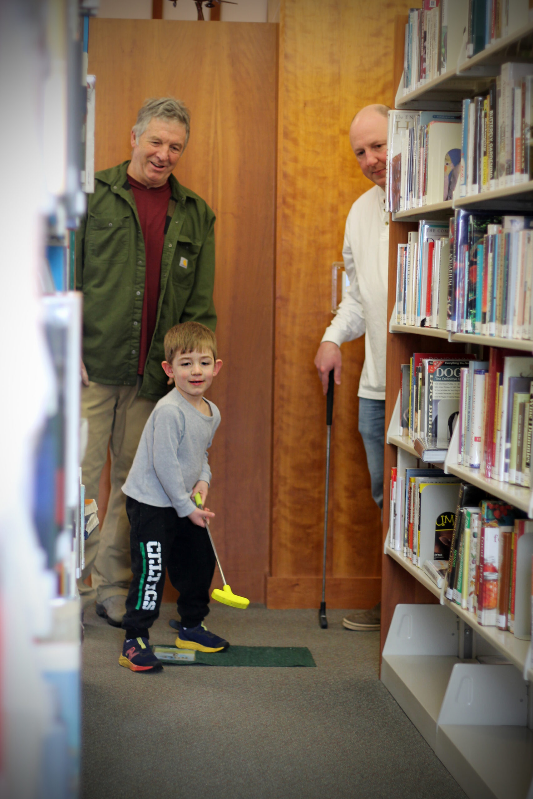 Happy golfers at Mini-Golf at the Library 2024. The event returns in its third year on February 6-7 2026 at York Public Library.