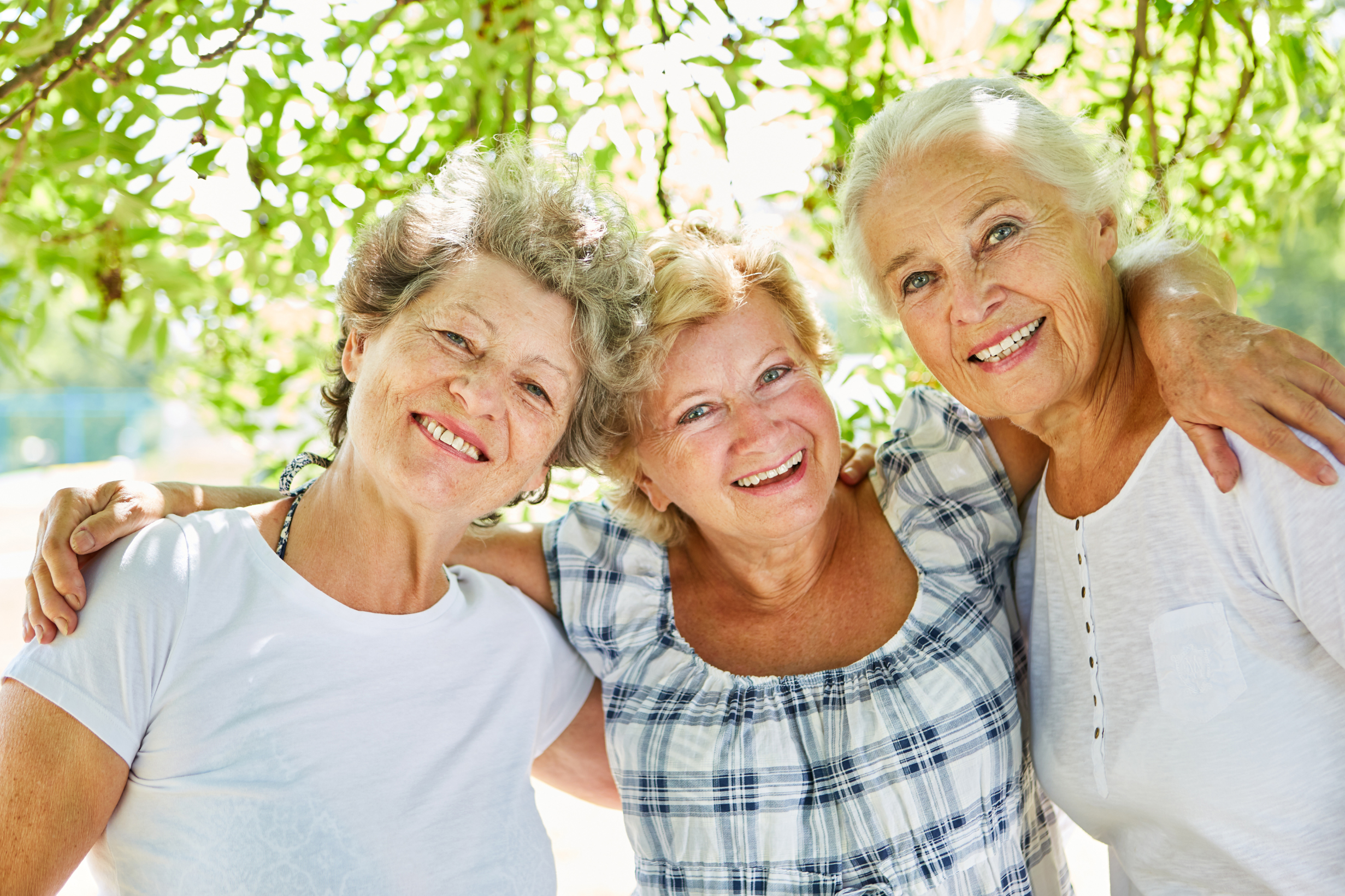 three women smiling
