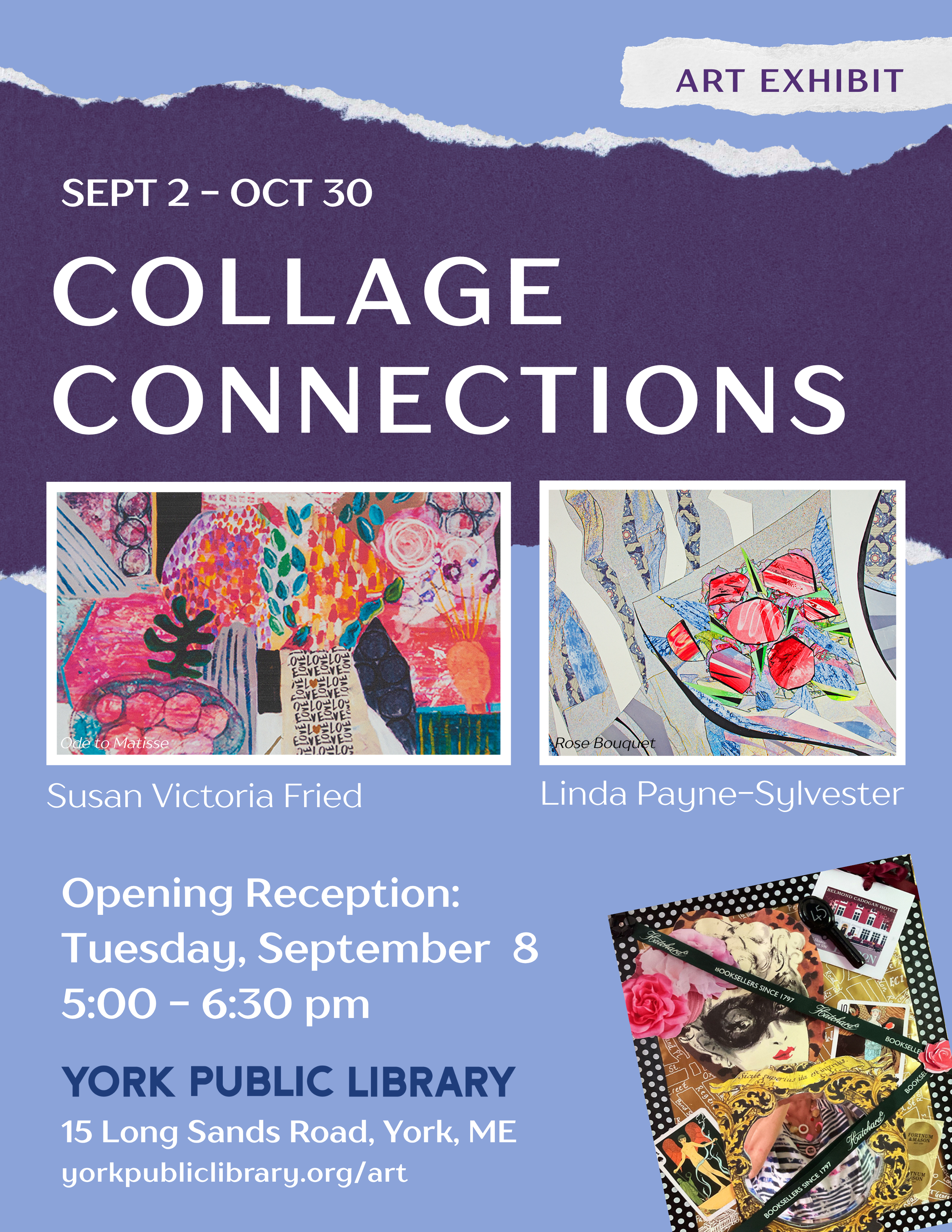 Collage Connections_Susan Victoria Fried and Linda Payne Sylvester (1) Collage art by Susan Victoria Fried and Linda Payne-Sylvester